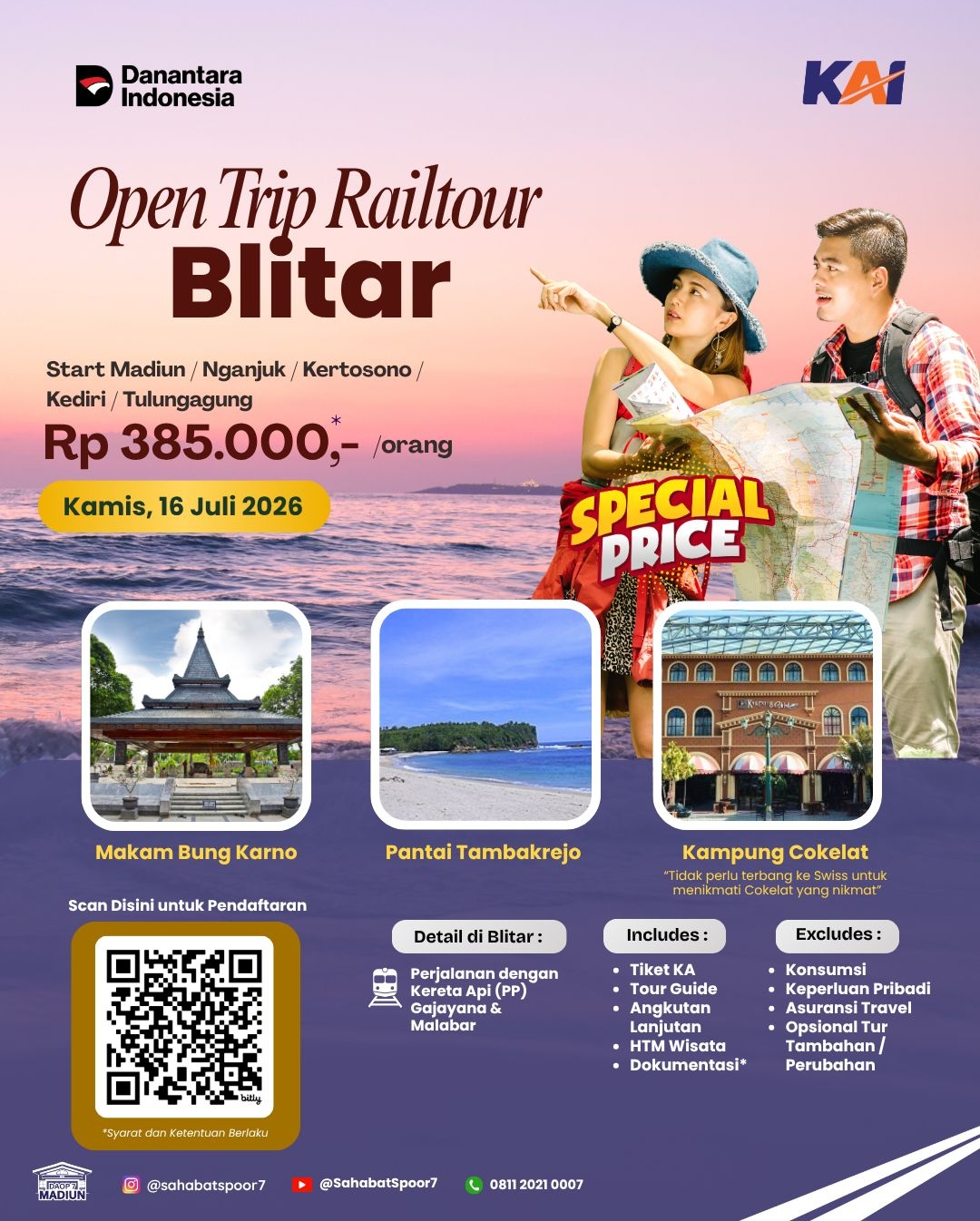 Dorong Pariwisata Daerah, KAI Daop 7 Madiun Buka Open Trip Wisata Tematik “Rail Tour Jawa Timur” ke Blitar